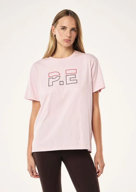 HEADS UP TEE IN CHALK PINK made by P.E Nation