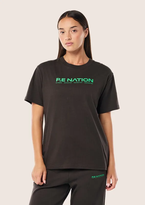 AERO SHORT SLEEVE TEE IN CAVIAR made by P.E Nation