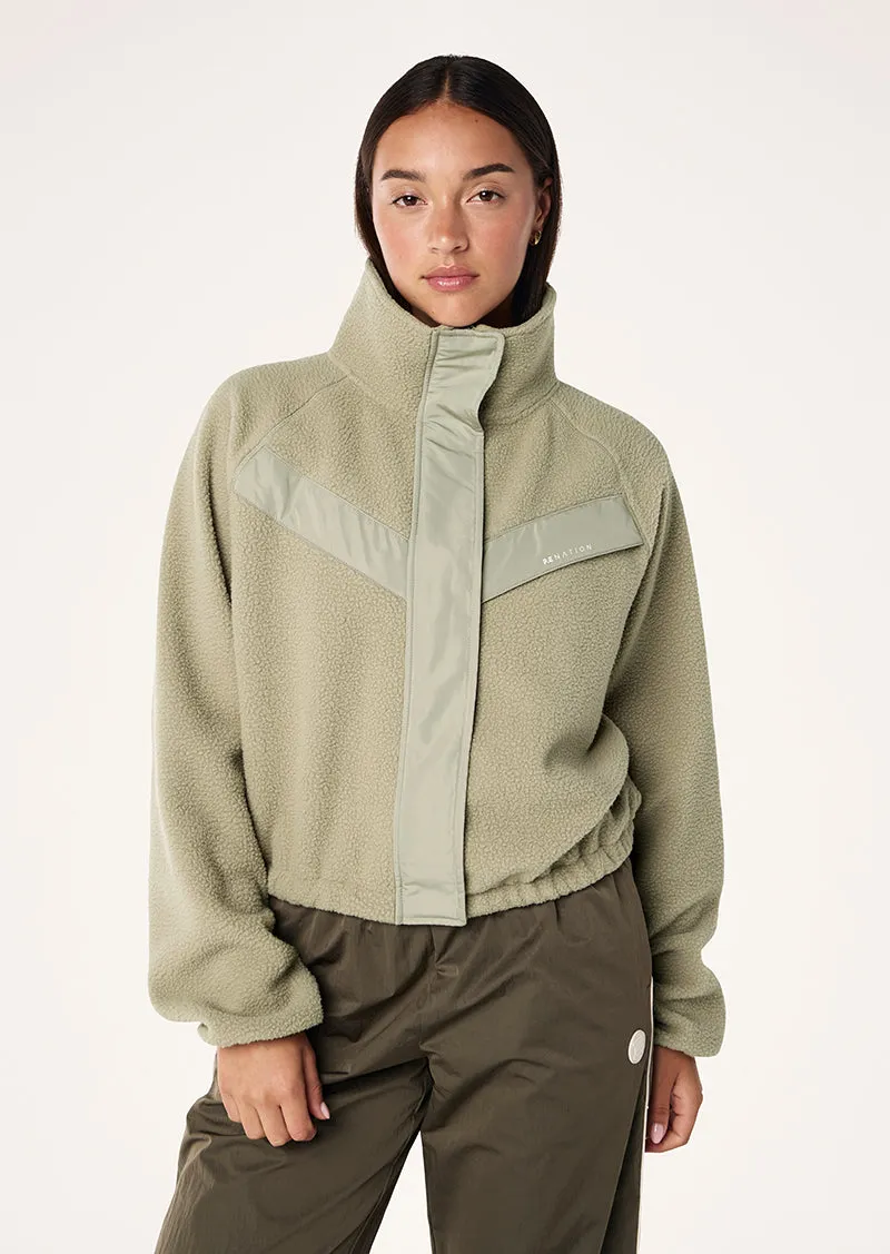 SHELTER SHERPA JACKET IN OXFORD TAN sold by P.E Nation