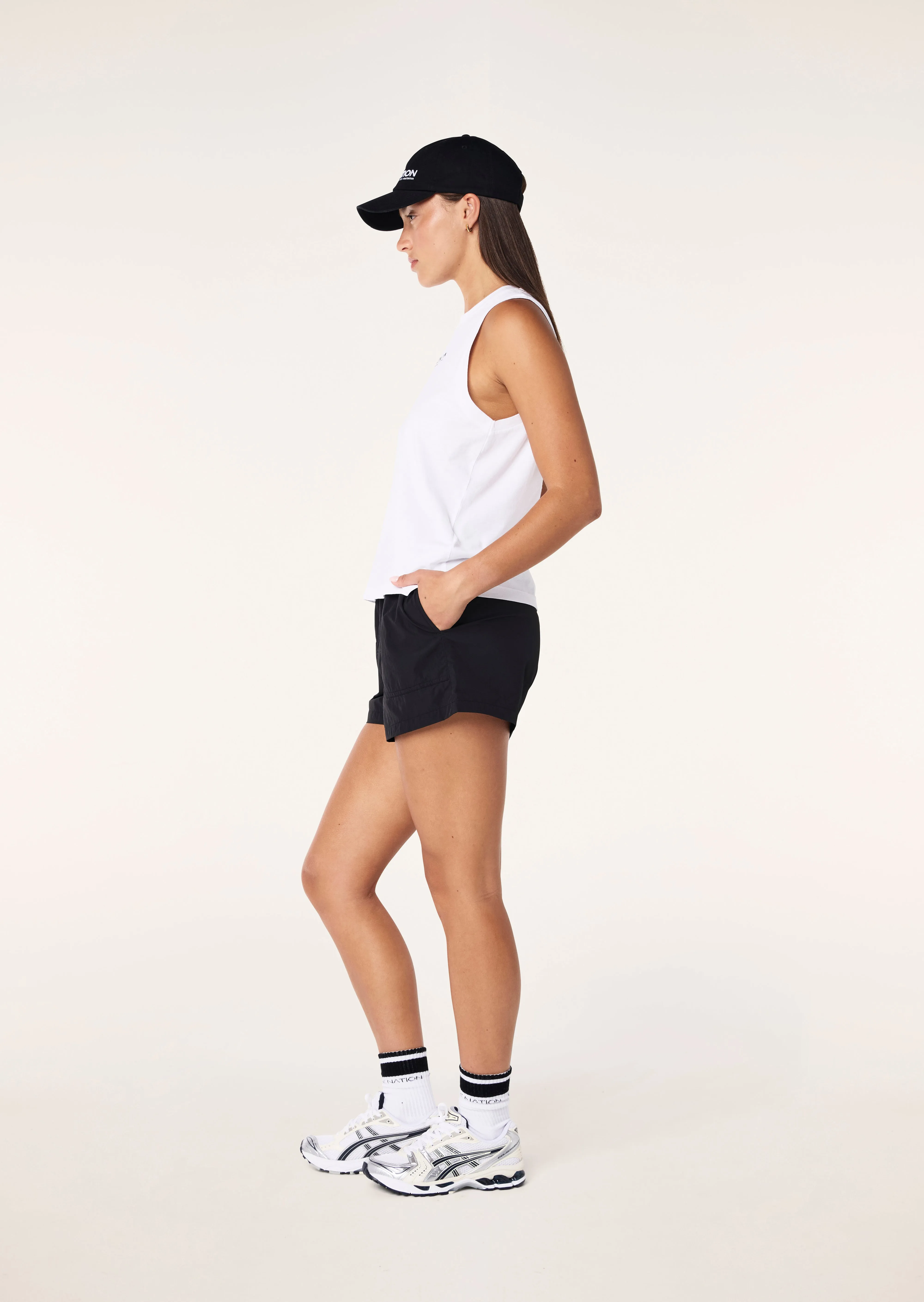 SHUFFLE TANK IN OPTIC WHITE & KHAKI sold by P.E Nation product image thumbnail 3