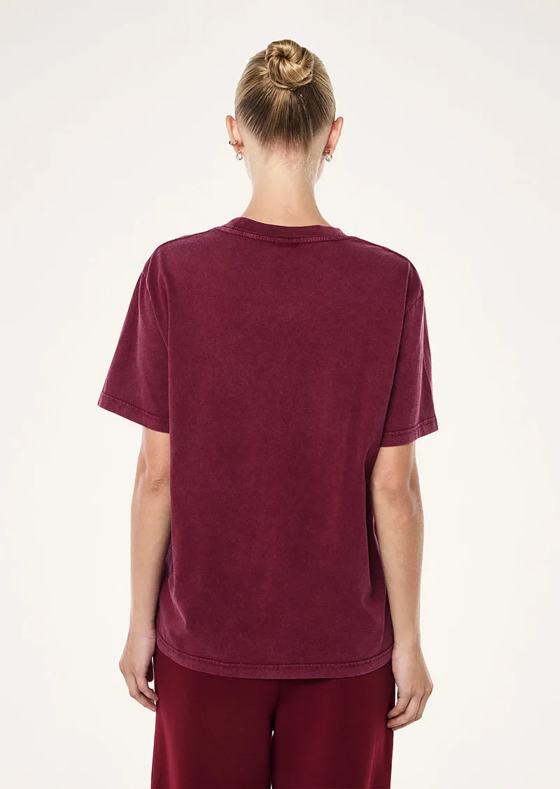 SWERVE TEE IN WASHED CABERNET sold by P.E Nation product image thumbnail 5