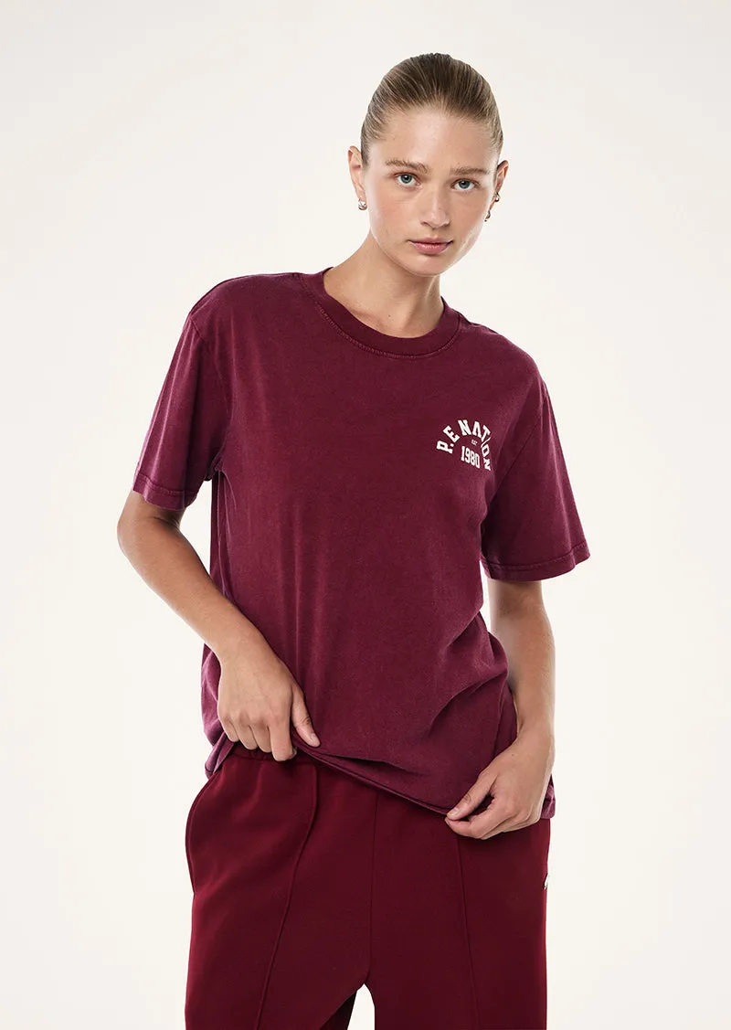 SWERVE TEE IN WASHED CABERNET sold by P.E Nation product image thumbnail 2