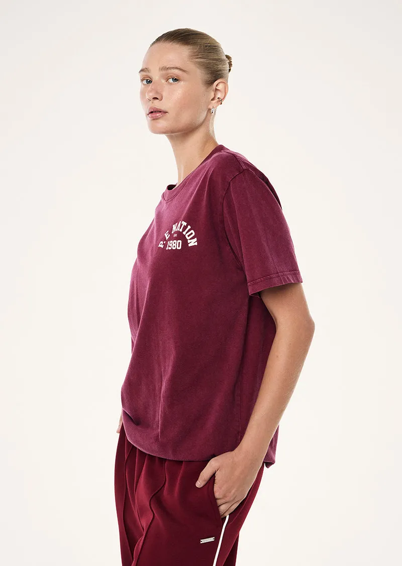SWERVE TEE IN WASHED CABERNET sold by P.E Nation product image thumbnail 4
