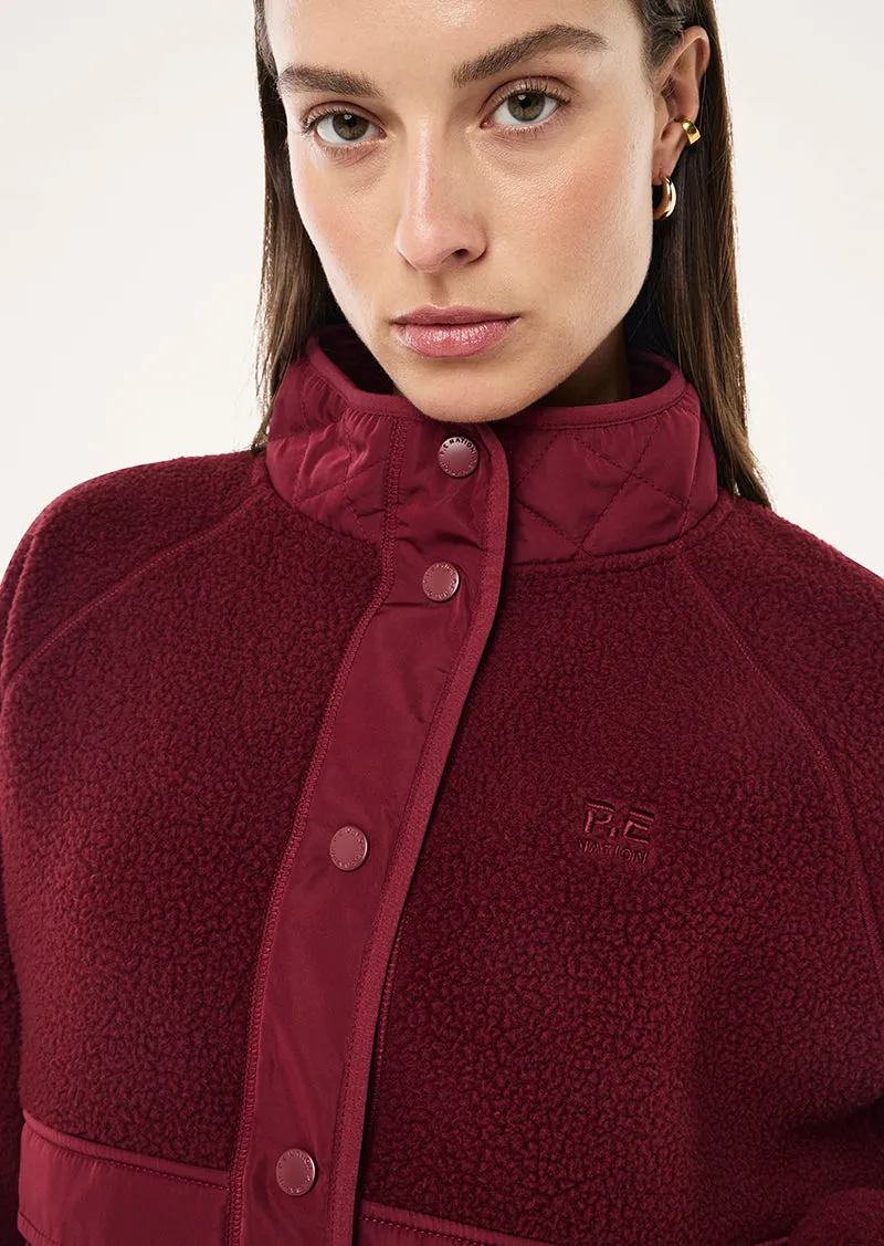 TECHNIQUE QUILT JACKET IN CABERNET sold by P.E Nation product image thumbnail 2