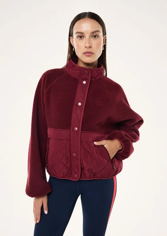 TECHNIQUE QUILT JACKET IN CABERNET made by P.E Nation
