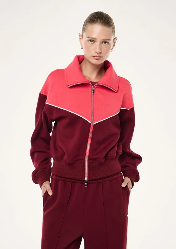 TRIUMPH JACKET IN CABERNET & STRAWBERRY made by P.E Nation