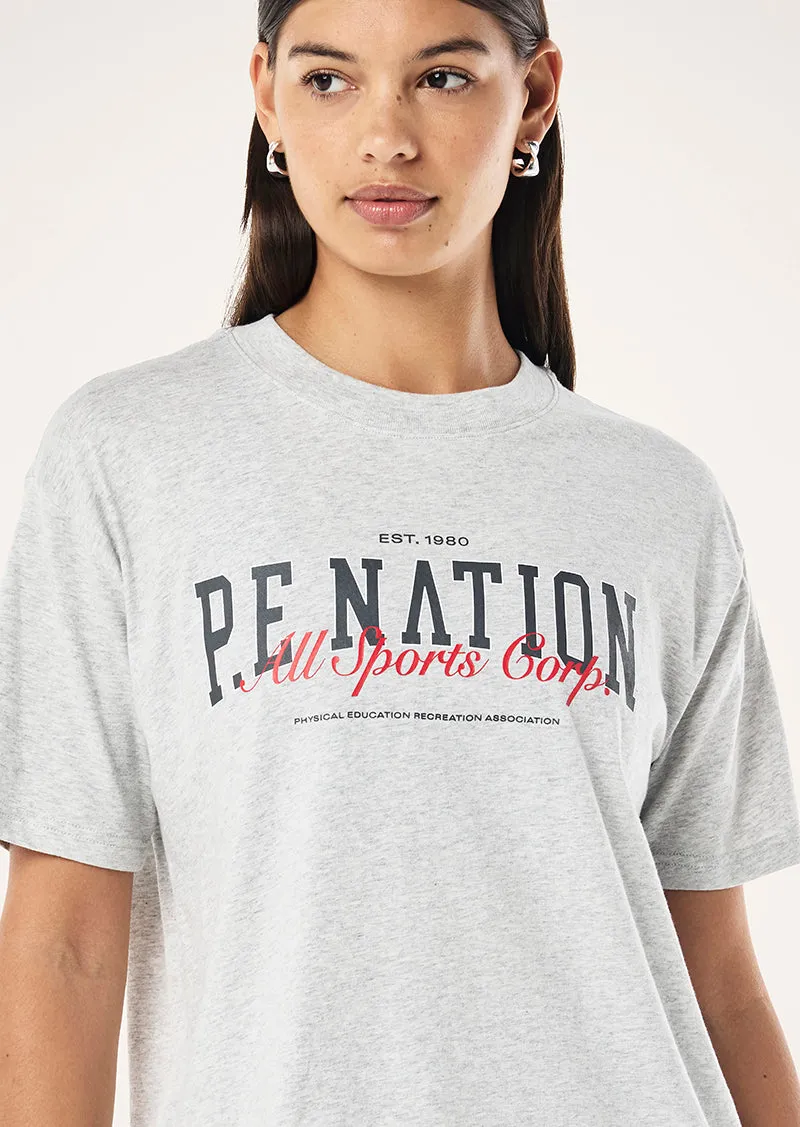FULL OUT TEE IN GREY MARLE sold by P.E Nation product image thumbnail 2