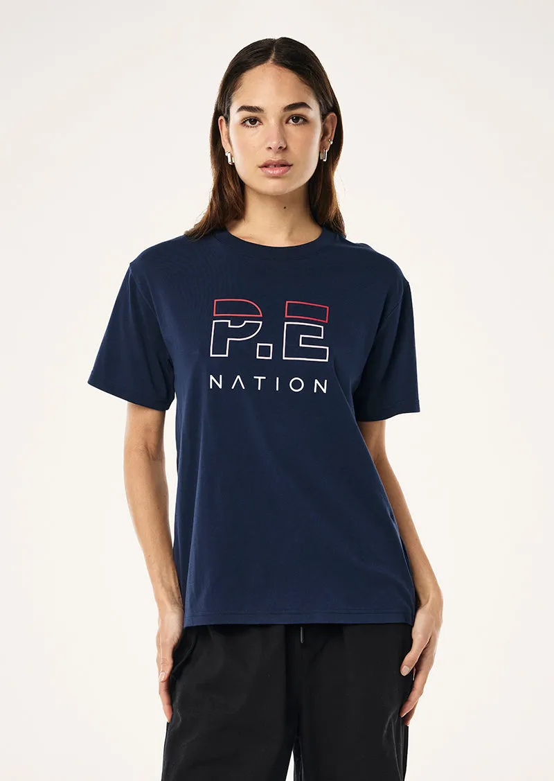 HEADS UP TEE IN DARK NAVY sold by P.E Nation