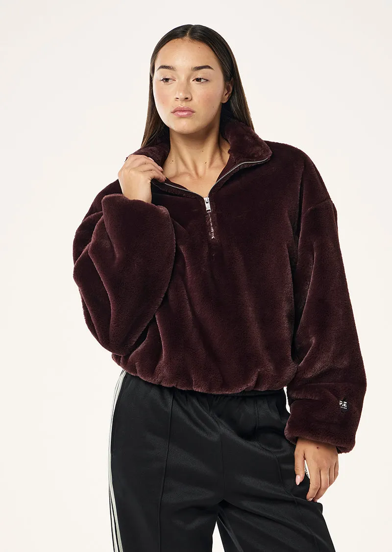 MONTEREY ZIP NECK SWEAT IN MAHOGANY sold by P.E Nation product image thumbnail 4