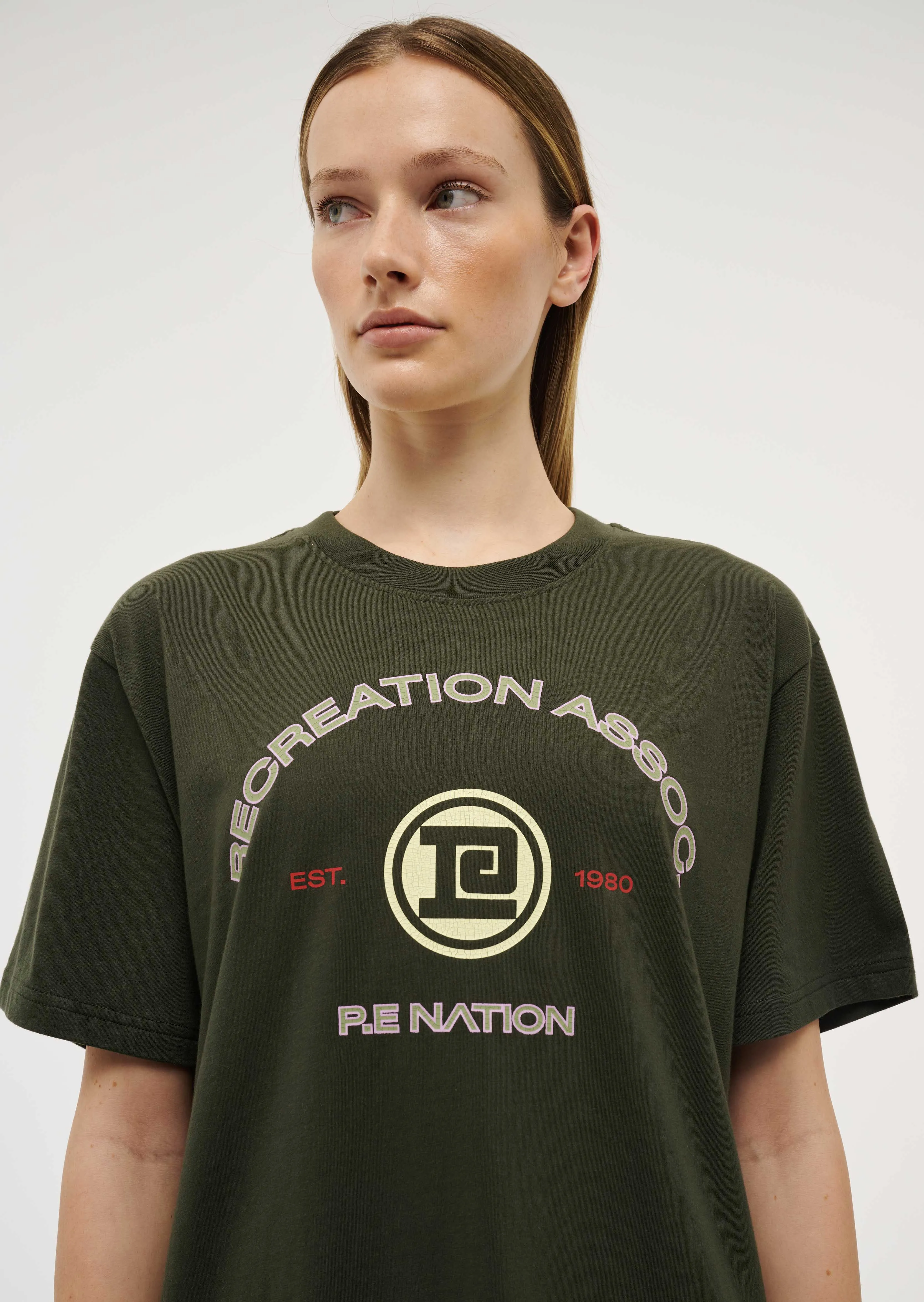 THROWBACK SHORT SLEEVE TEE IN FOREST NIGHT sold by P.E Nation product image thumbnail 2