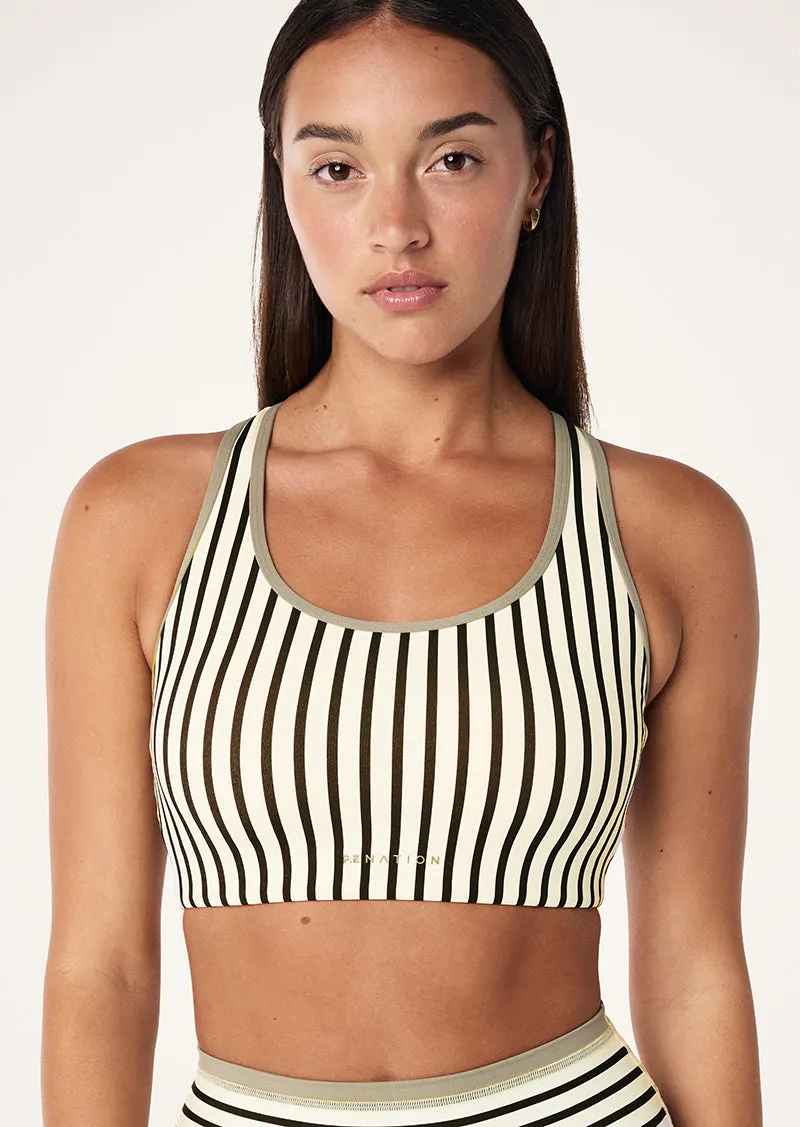 STELLAR SPORTS BRA IN WHISPER WHITE STRIPE sold by P.E Nation product image thumbnail 2