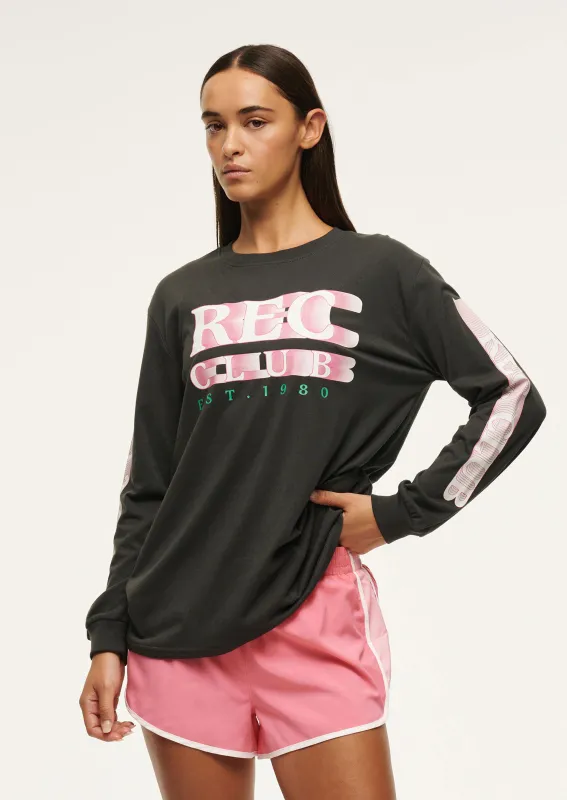 RALLY LONG SLEEVE TEE IN ASPHALT made by P.E Nation