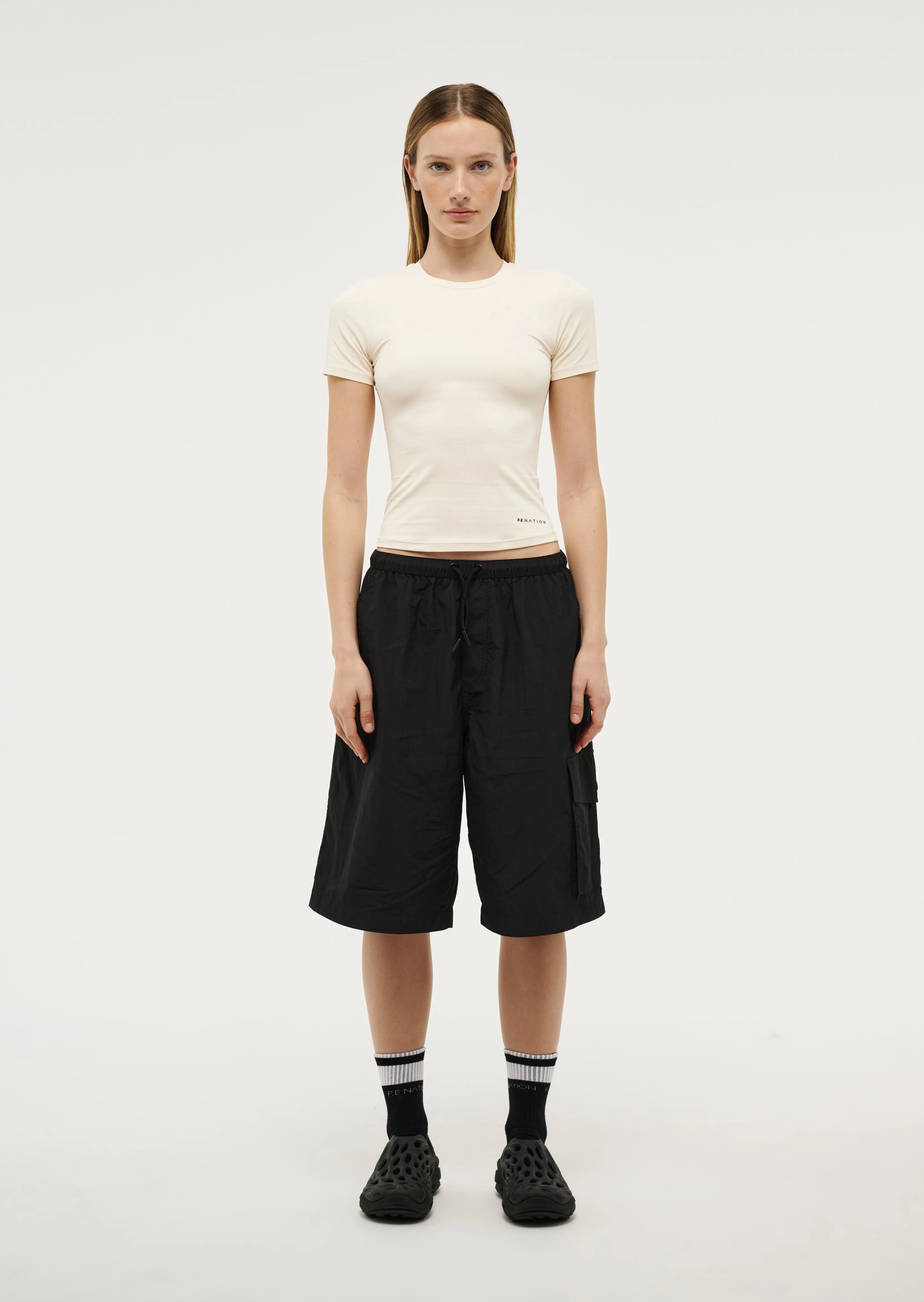 FOUNDATION SHORT SLEEVE TEE IN WHISPER WHITE sold by P.E Nation product image thumbnail 4