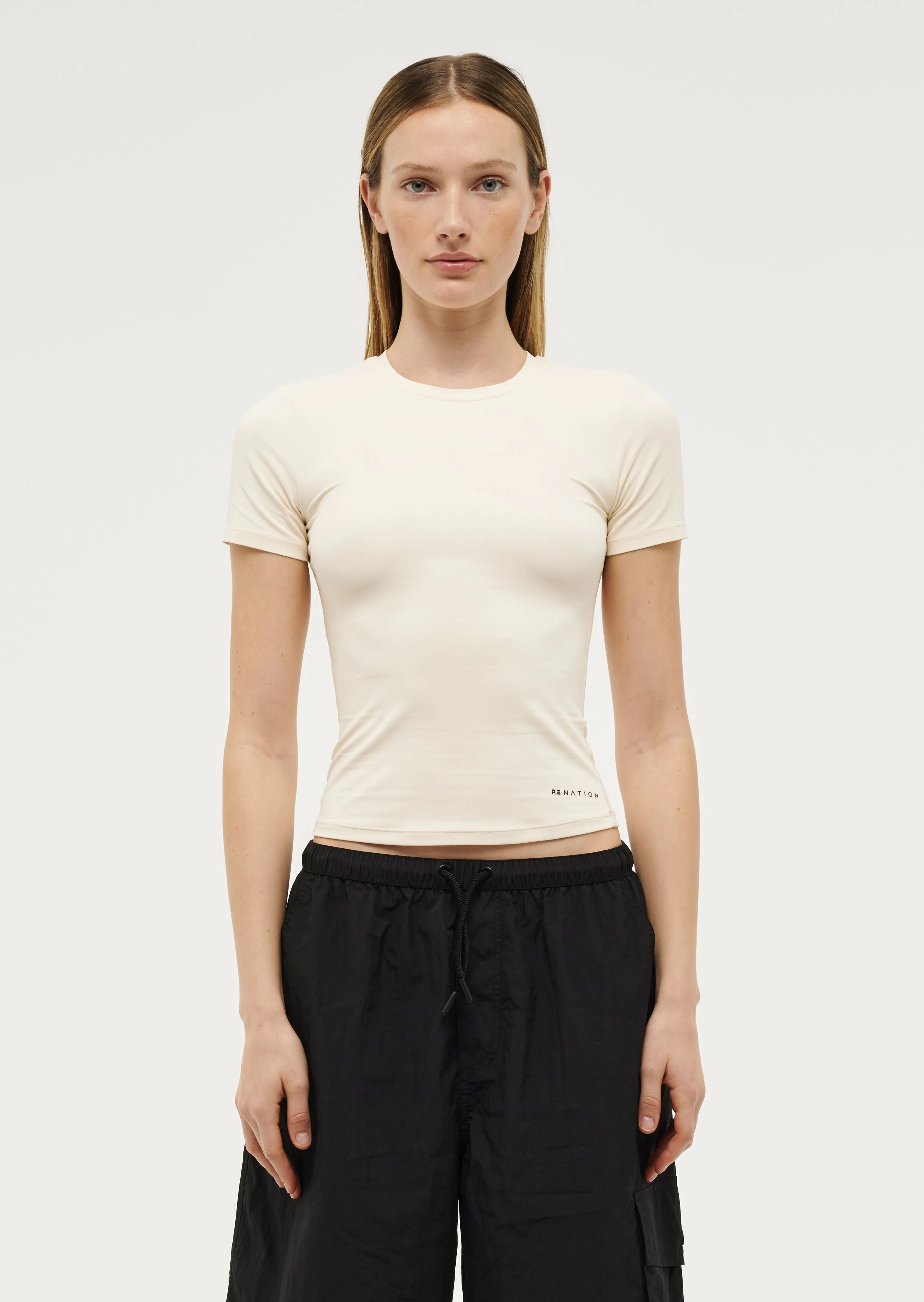 FOUNDATION SHORT SLEEVE TEE IN WHISPER WHITE sold by P.E Nation product image thumbnail 2