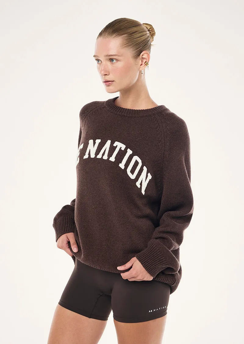 LEGACY KNIT CREW IN COFFEE sold by P.E Nation product image thumbnail 3