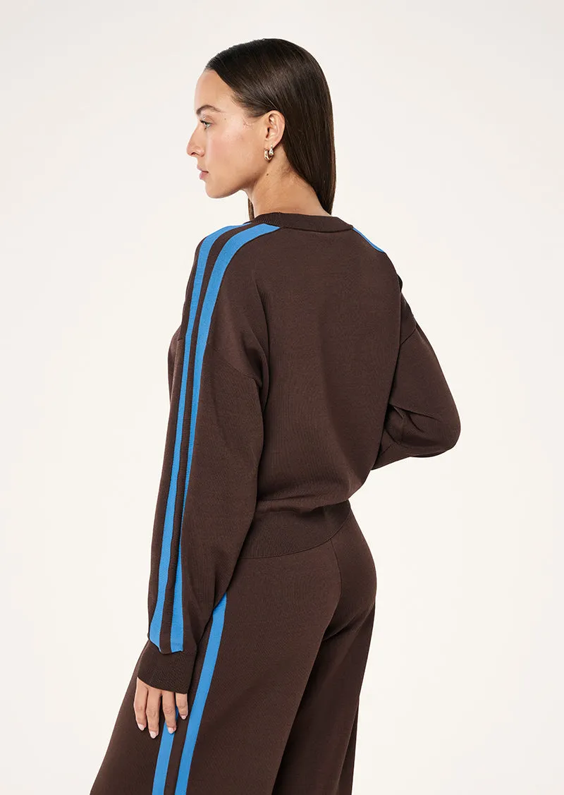 RETREAT KNIT JUMPER IN COFFEE & MARINA BLUE sold by P.E Nation product image thumbnail 4