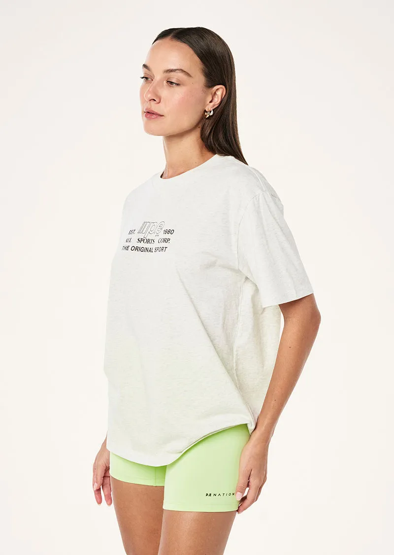GLIDE RELAXED TEE IN SNOW MARLE sold by P.E Nation product image thumbnail 3