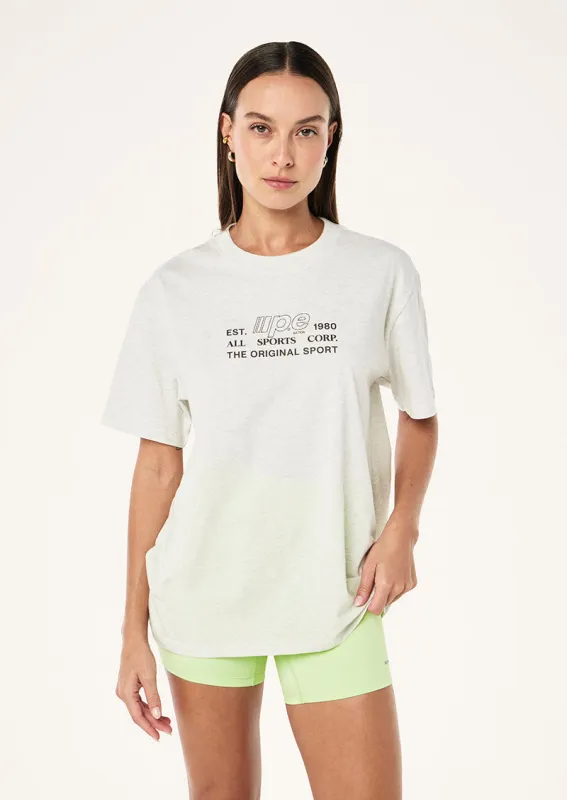 GLIDE RELAXED TEE IN SNOW MARLE made by P.E Nation