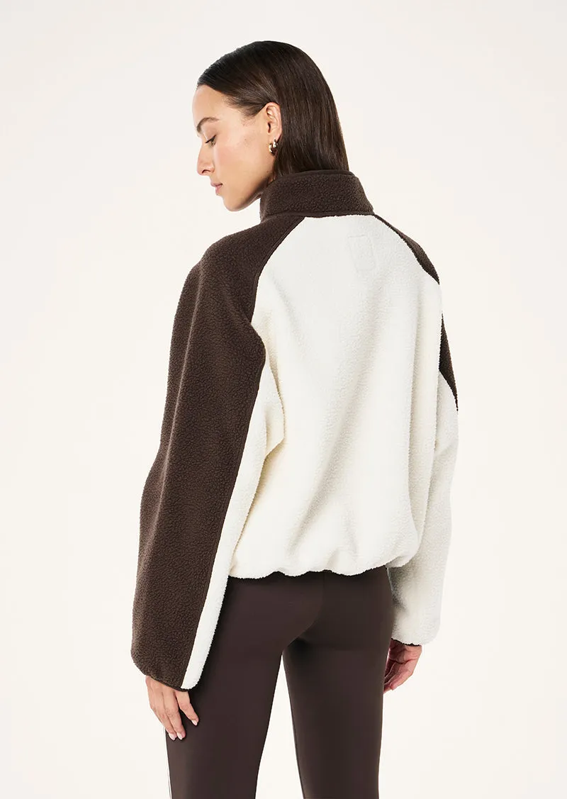 TAKEOVER JACKET IN COFFEE & WHISPER WHITE sold by P.E Nation product image thumbnail 5