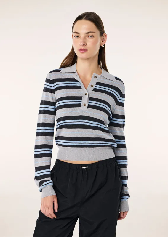AFTERGLOW KNIT IN SILVER STRIPE made by P.E Nation