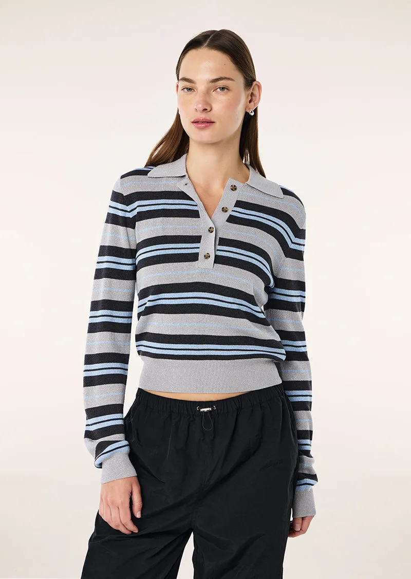 AFTERGLOW KNIT IN SILVER STRIPE sold by P.E Nation
