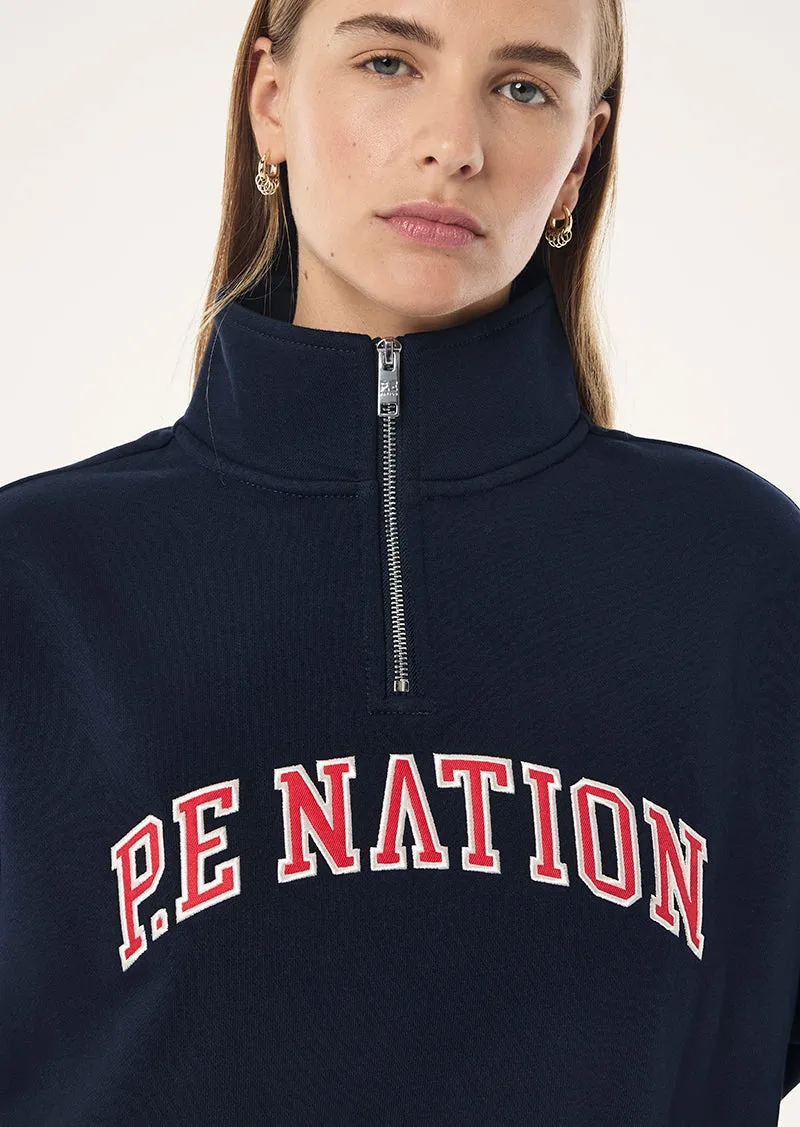 LEGACY QUARTER ZIP SWEAT IN DARK NAVY sold by P.E Nation product image thumbnail 2