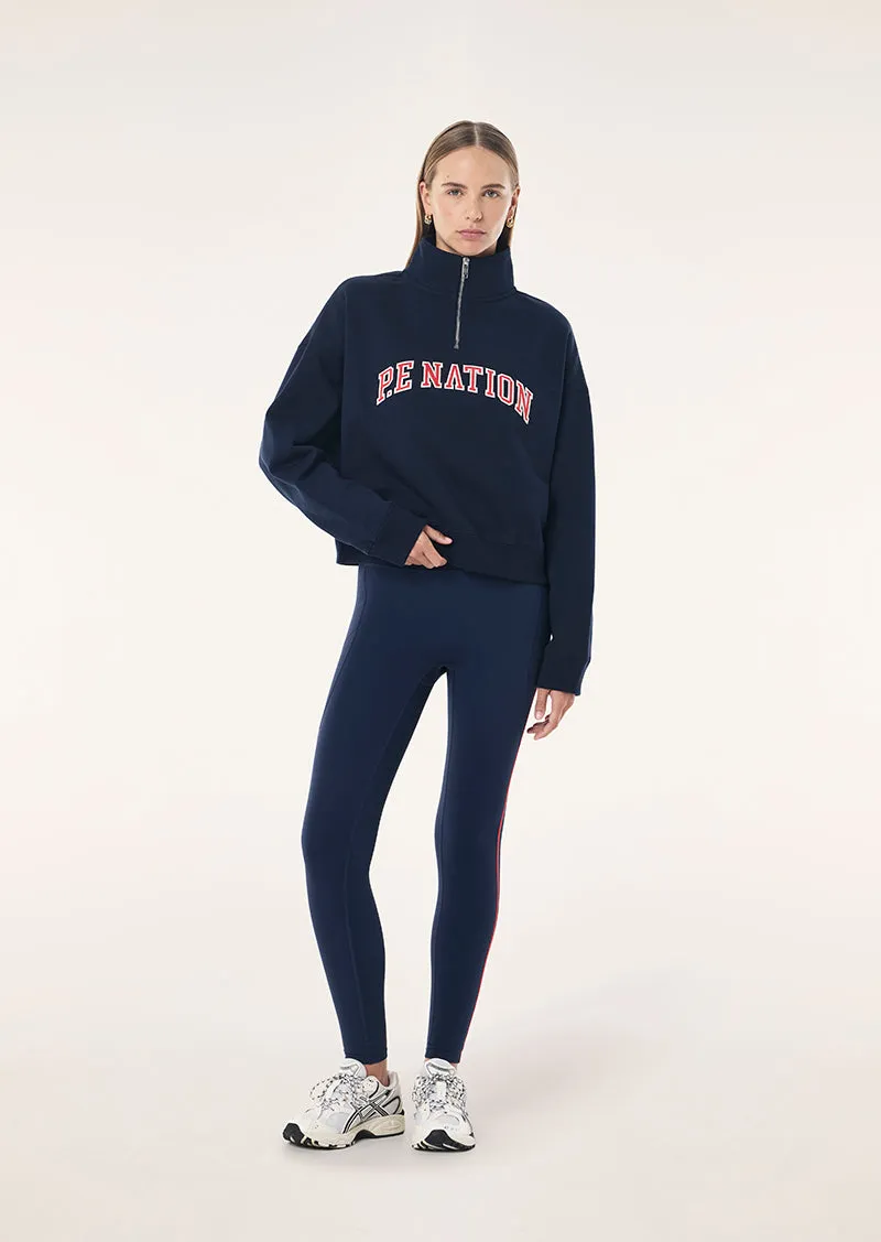 LEGACY QUARTER ZIP SWEAT IN DARK NAVY sold by P.E Nation product image thumbnail 5