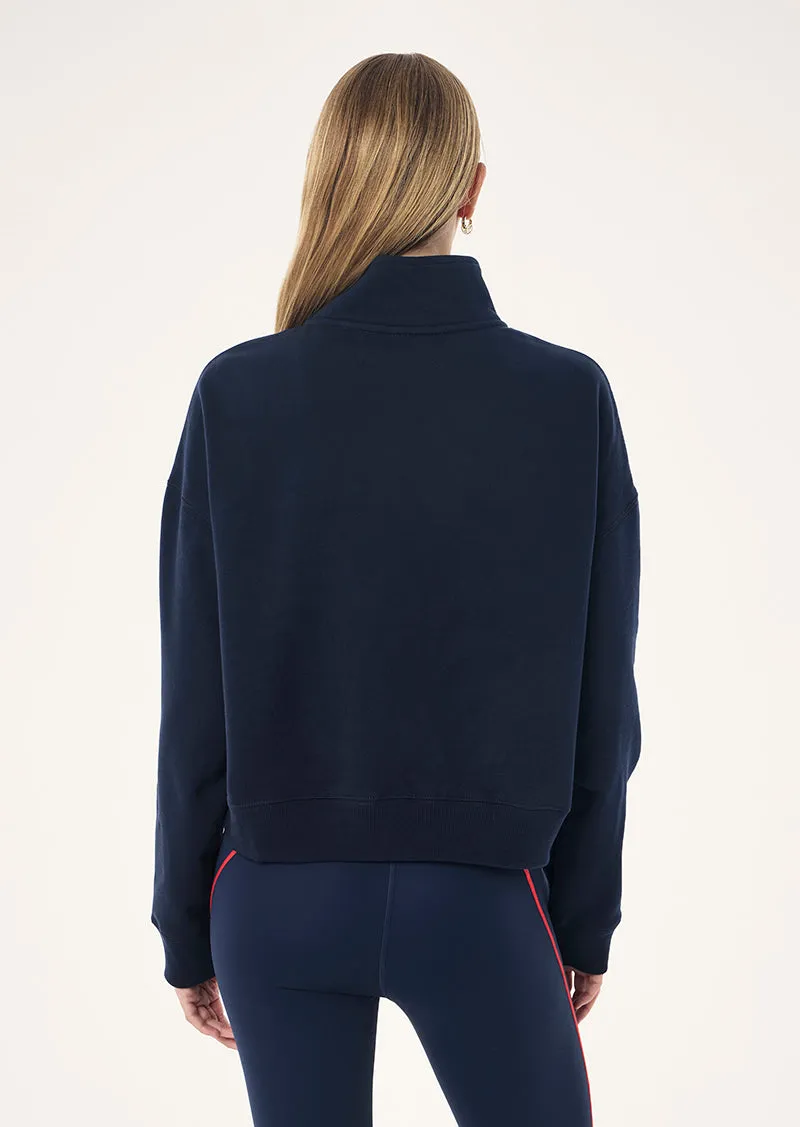 LEGACY QUARTER ZIP SWEAT IN DARK NAVY sold by P.E Nation product image thumbnail 4
