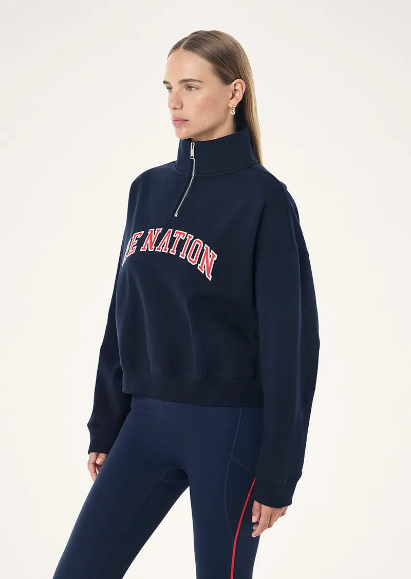 LEGACY QUARTER ZIP SWEAT IN DARK NAVY sold by P.E Nation product image thumbnail 3