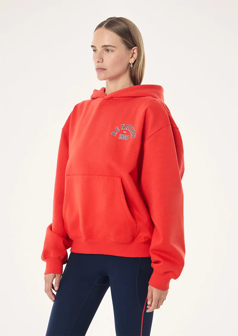 ESTABLISHED HOODIE IN COLLEGE RED sold by P.E Nation product image thumbnail 3