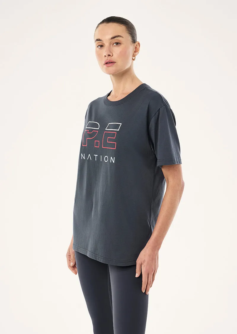HEADS UP TEE IN MARINE BLUE & STRAWBERRY sold by P.E Nation product image thumbnail 3