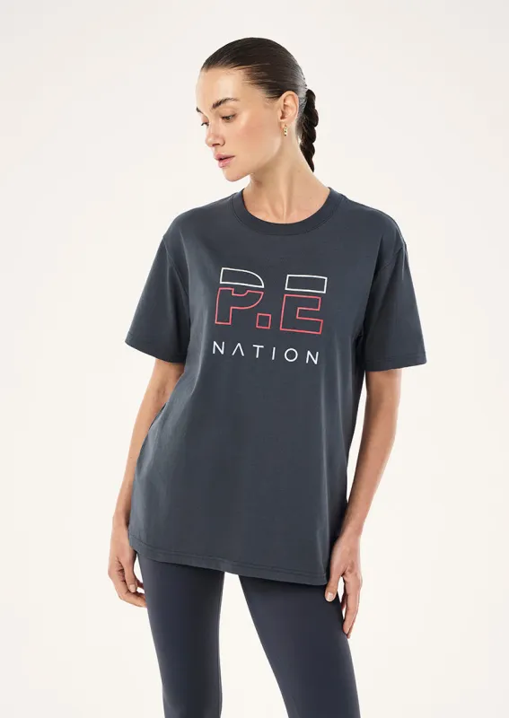HEADS UP TEE IN MARINE BLUE & STRAWBERRY made by P.E Nation