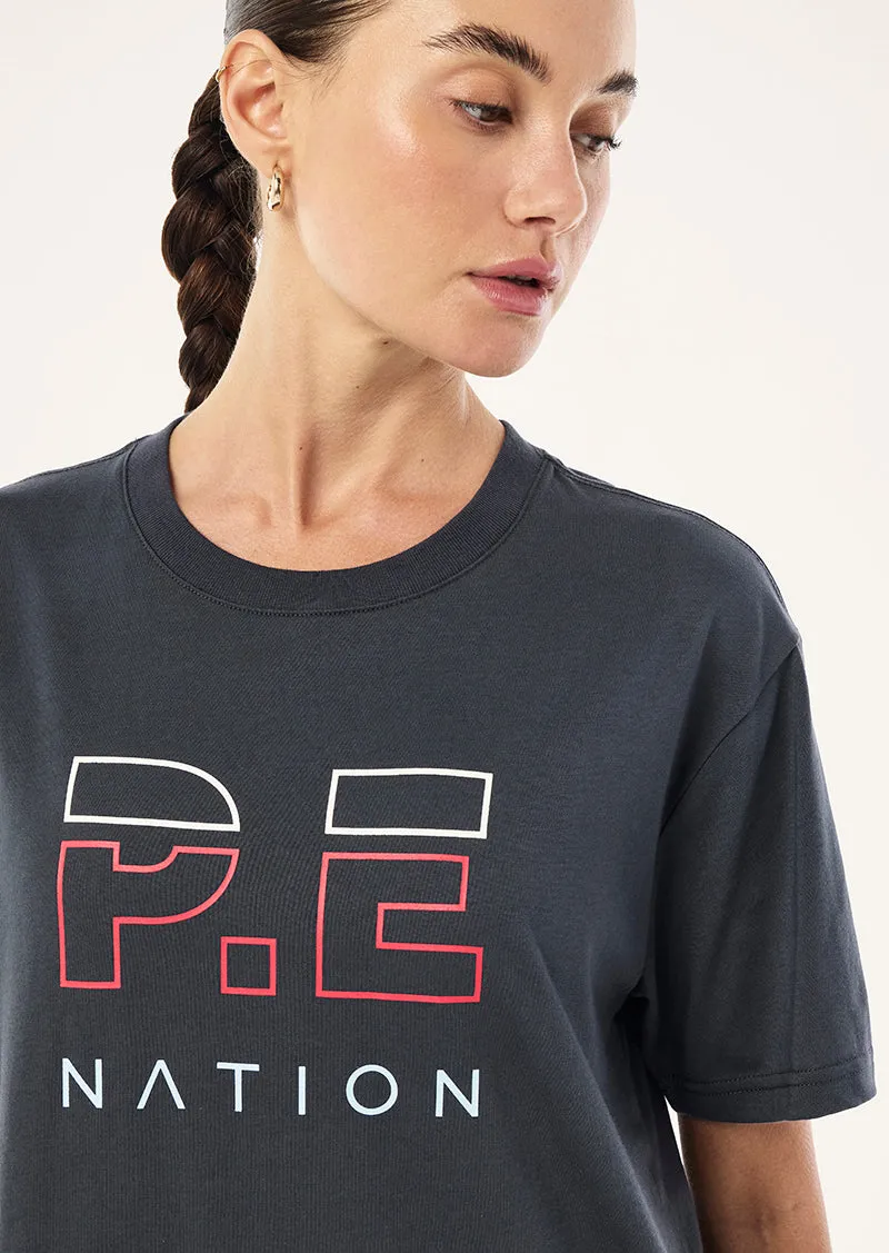 HEADS UP TEE IN MARINE BLUE & STRAWBERRY sold by P.E Nation product image thumbnail 2