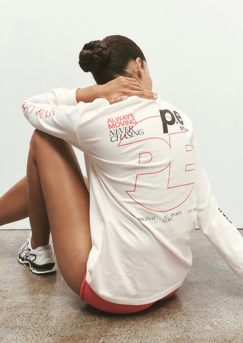 VOLTAGE LONG SLEEVE TEE IN WHISPER WHITE sold by P.E Nation product image thumbnail 2