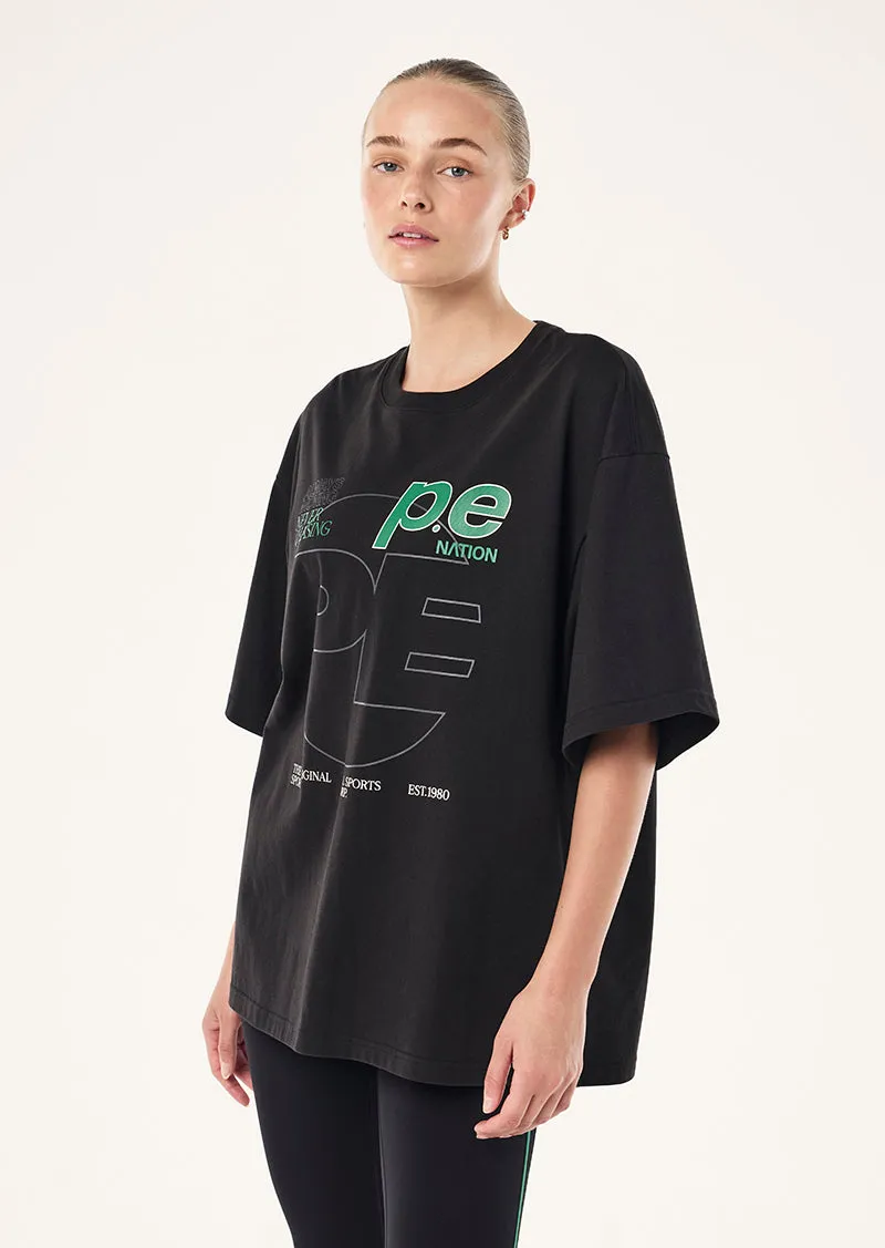 CURRENT OVERSIZED TEE IN BLACK sold by P.E Nation product image thumbnail 4