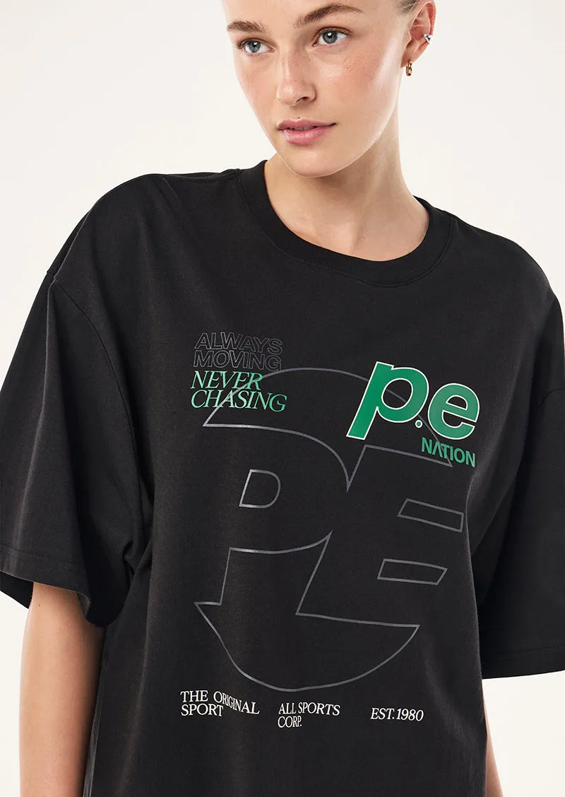 CURRENT OVERSIZED TEE IN BLACK sold by P.E Nation product image thumbnail 3
