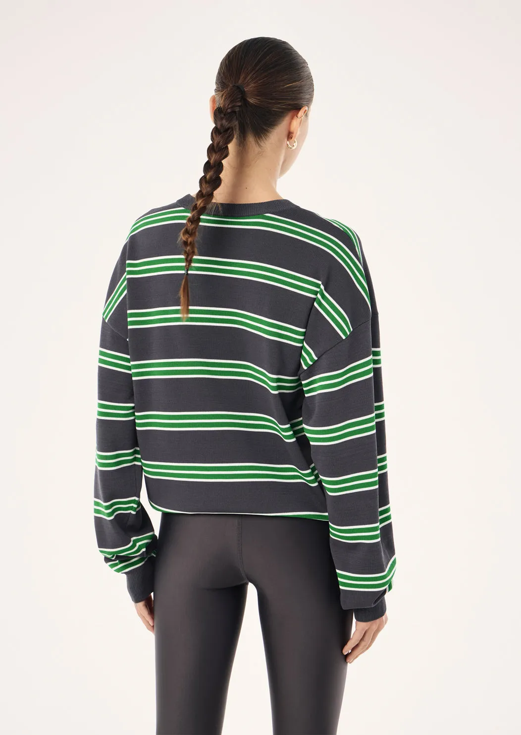 RETREAT STRIPE SWEATER IN IRON STRIPE sold by P.E Nation product image thumbnail 5