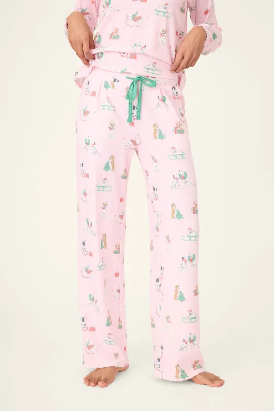 Peace & Pawlidays Dog Print Open Leg Pants sold by P.J. Salvage