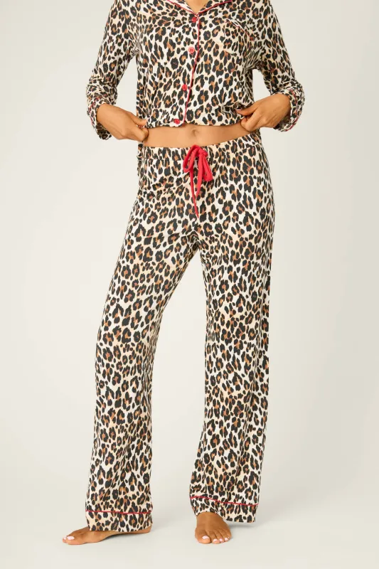 Holiday Dreams Leopard Print Open Leg Pants sold by P.J. Salvage