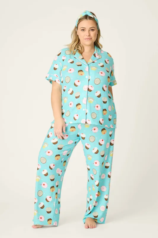 Sweet Life Cupcake Print 3-Piece Plus Size PJ Set made by P.J. Salvage