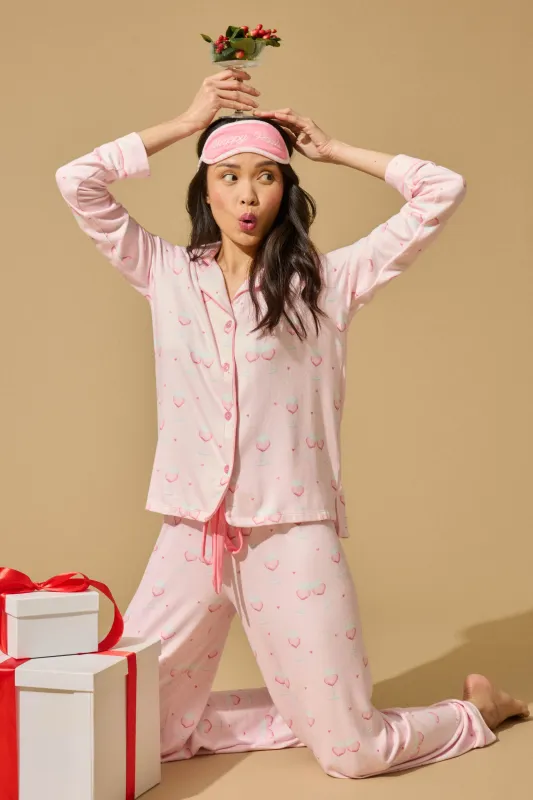 Happy Hour Wine Glass Print 3-Piece PJ Set sold by P.J. Salvage