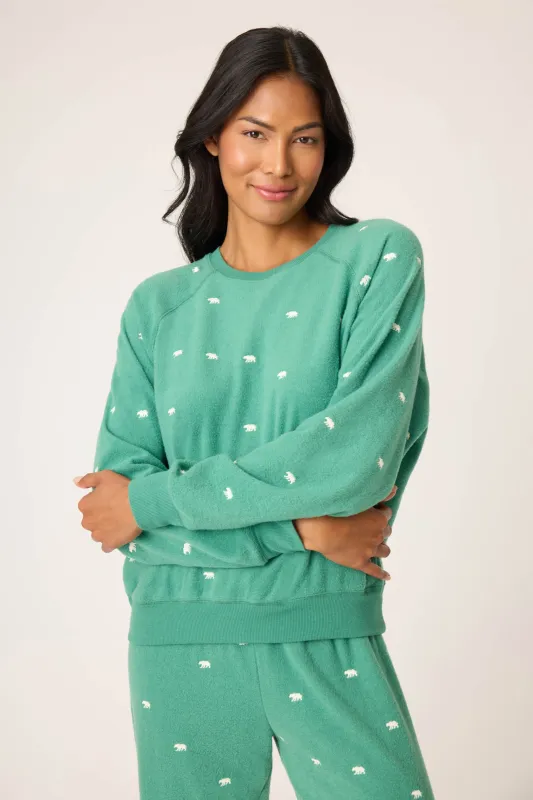 The Outsider Embroidered Bear Fleece Sweatshirt sold by P.J. Salvage