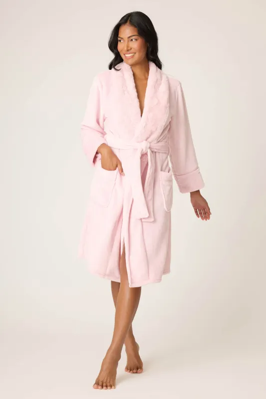Luxe Plush Solid Pink Robe sold by P.J. Salvage