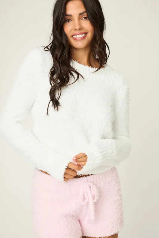 Bundle Up Boucle Ivory Long Sleeve Top made by P.J. Salvage