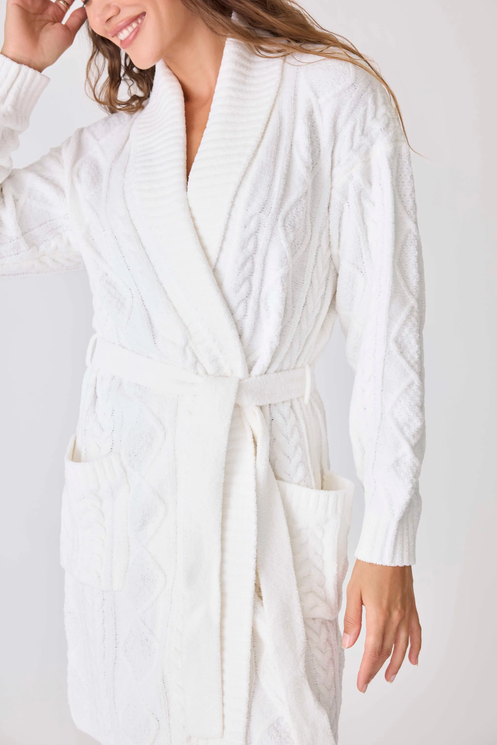 Chenille Cable Knit Shawl Collar Robe sold by P.J. Salvage product image thumbnail 4