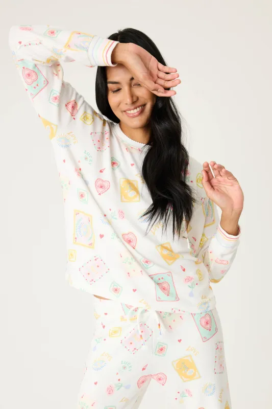 Lucky Me Tarot Card Print Long Sleeve Top made by P.J. Salvage