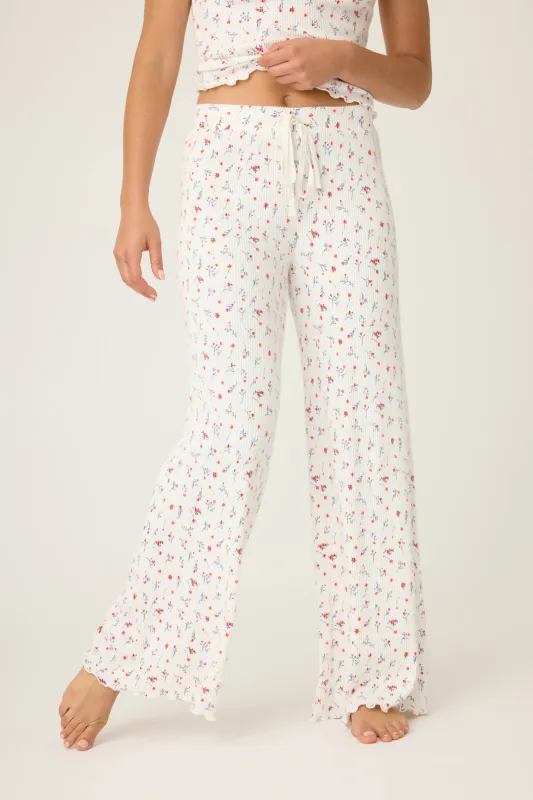 La Rose Ditsy Floral Print Open Leg Pants sold by P.J. Salvage