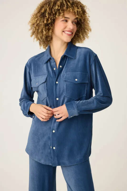 Craving Corduroy Long Sleeve Button Up Shirt made by P.J. Salvage