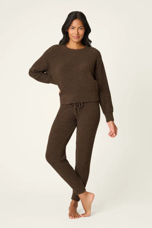 Chenille Waffle Chocolate Lounge Set made by P.J. Salvage