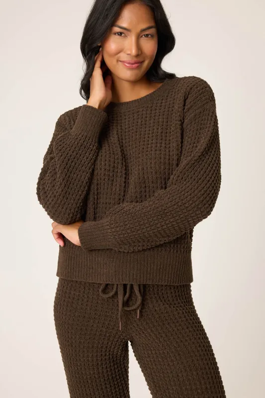 Chenille Waffle Long Sleeve Chocolate Top sold by P.J. Salvage
